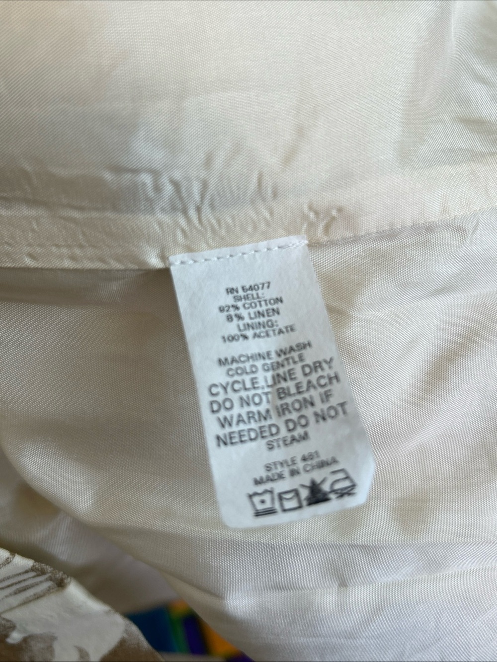 CAbi Sz Med Double Breasted WIMBLEDON TRENCH COAT Tie Belt Gold Print LINED 461 - Picture 6 of 6